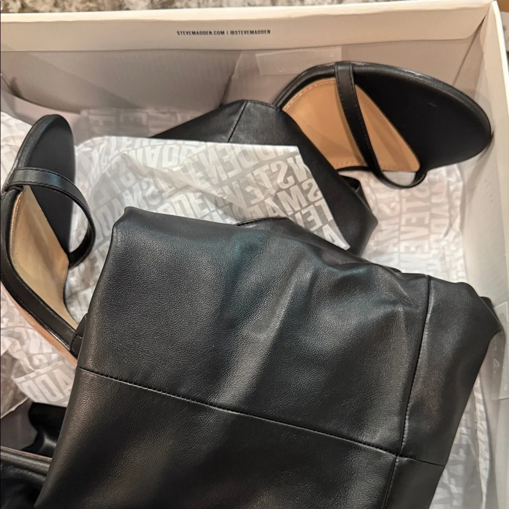 Steve Madden Black Slouchy Stiletto Knee-High Boots - Picture 5 of 5